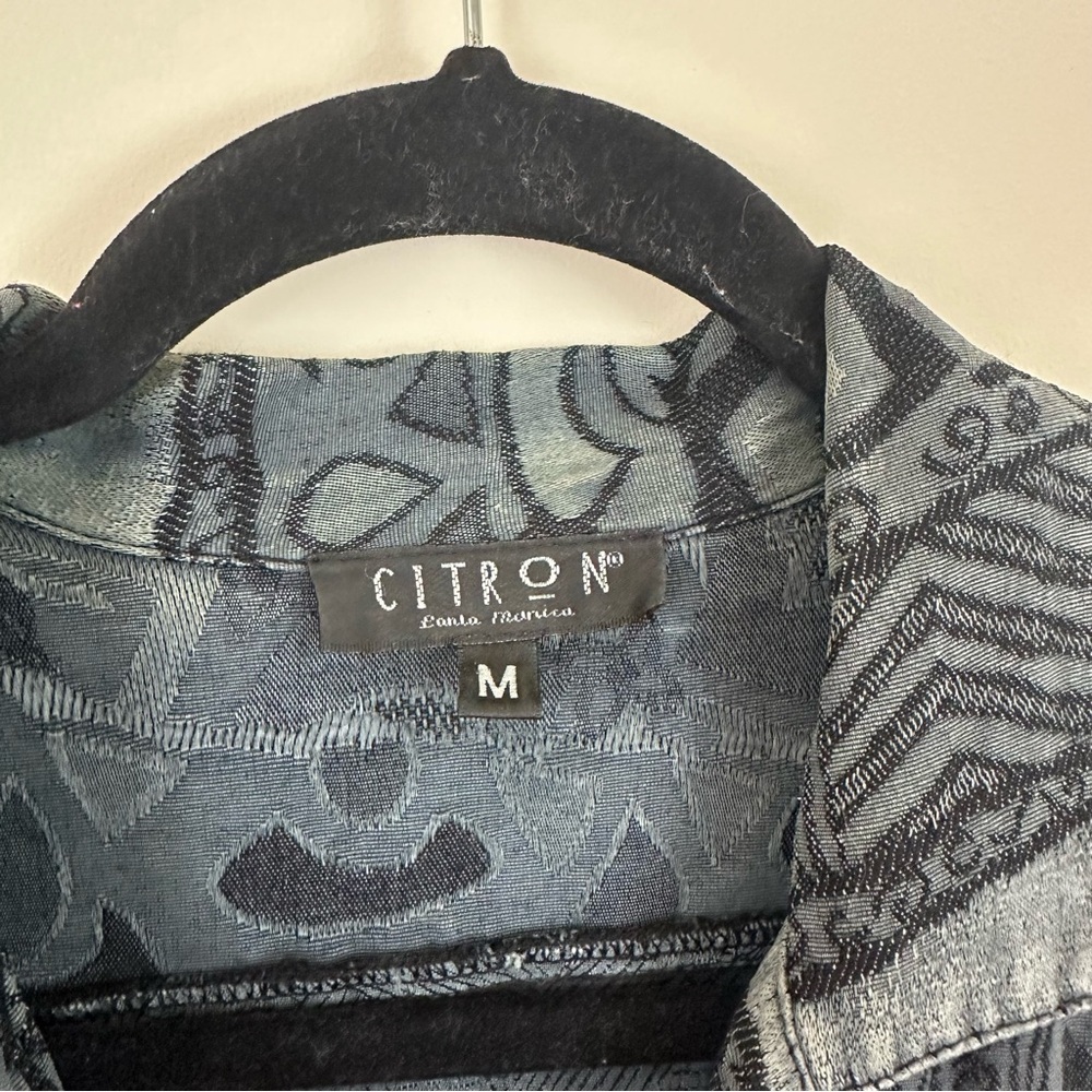 Citron | Gray Multi Pattern Button Down Tunic Blo… - image 2